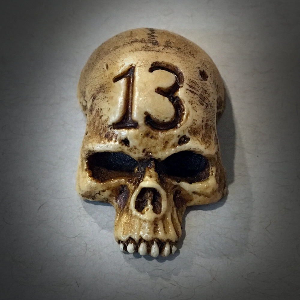Hand Made Skull Magnet Engraved with the number 
